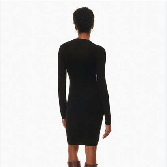Aritzia Wilfed Cove Long Sleeve Mini Dress Black M - Picture 2 of 7